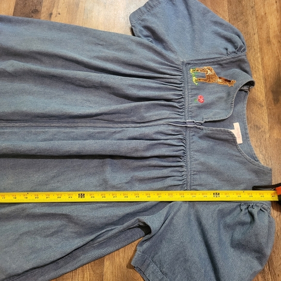 Go Softly Women's Patio Zip-up Denim Dress with Embroidered Animals Size Large - Picture 5 of 9